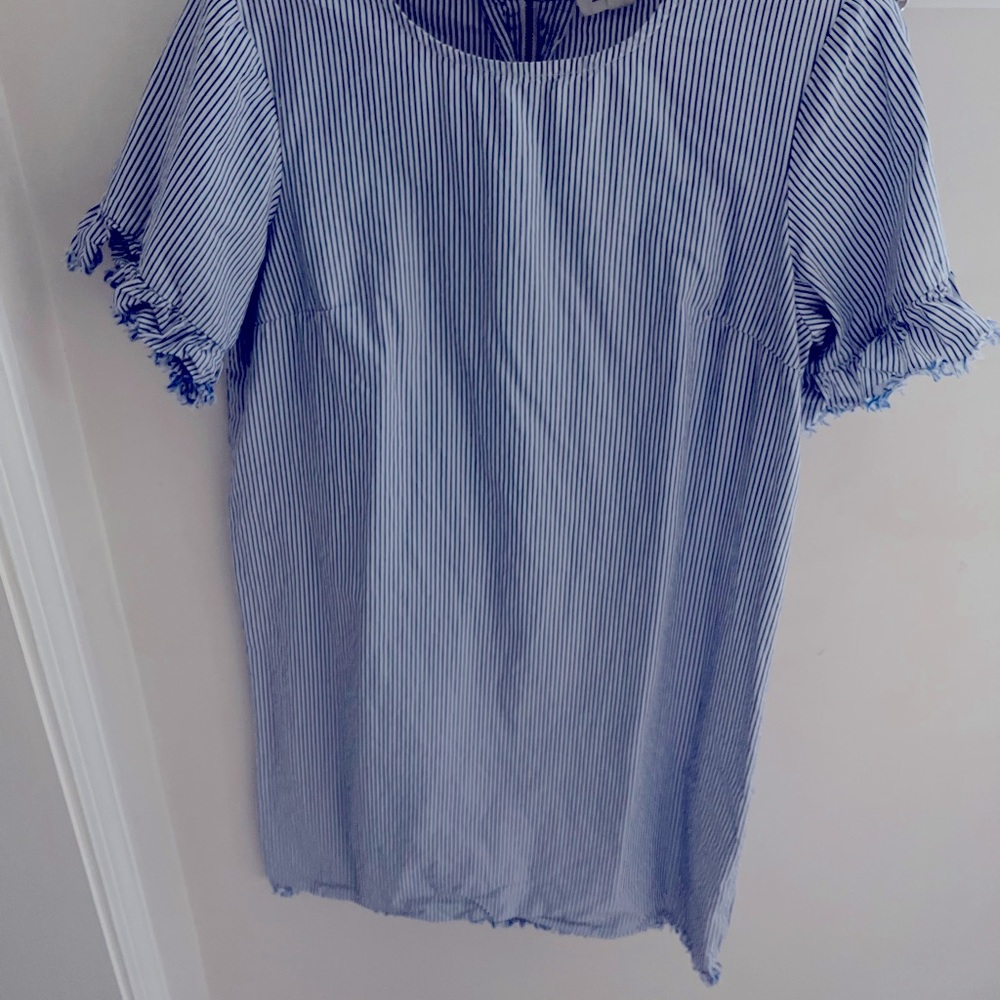 Blue/White Stripe. Bought new and worn lightly.